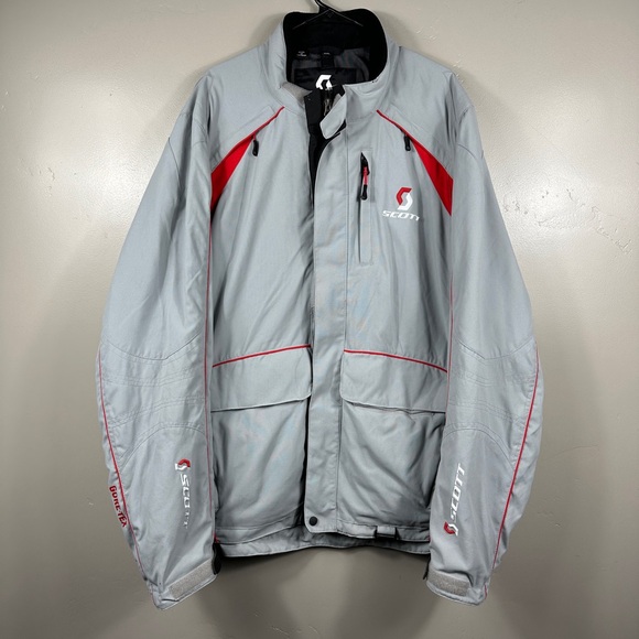 Scott Men’s Gore-Tex Snow Jacket Gray Red Waterproof Windproof Ski XXL